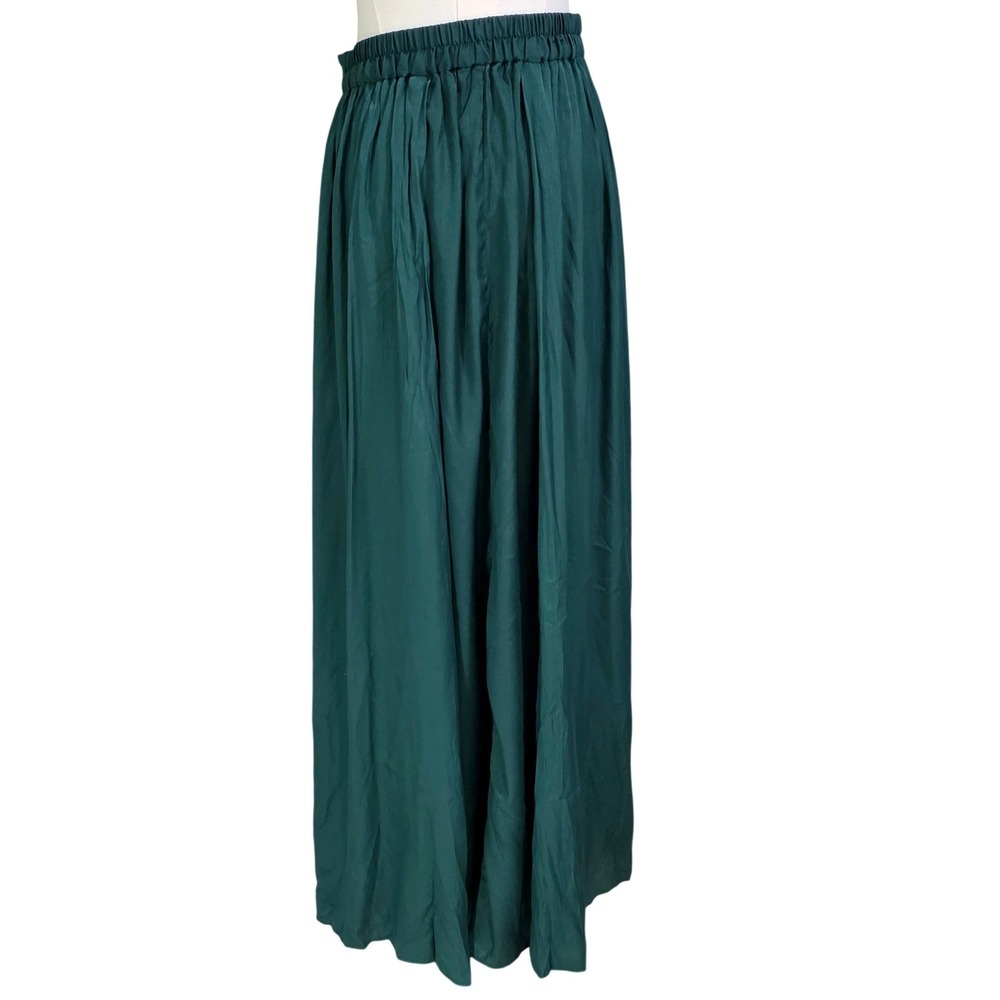 Splash Maxi Skirt Womens‎ 10 Green  Slit Boho Sustainable Viscose Full Length - Picture 7 of 9
